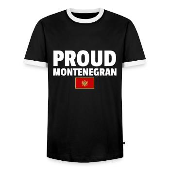 Proud Montenegran Montenegro flag Montenegrins - Men's Ringer Shirt - black/white - Front - AI Model Female 172 light (172cm) & AI Model Male 178 light (178cm)