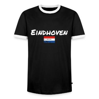 Eindhoven Pays-Bas Drapeau néerlandais - T-shirt contrasté Homme - noir/blanc - Devant - AI Model Female 172 light (172cm) & AI Model Male 178 light (178cm)
