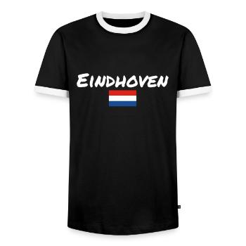 Eindhoven Netherlands Dutch flag - Men's Ringer Shirt - black/white - Front - AI Model Female 172 light (172cm) & AI Model Male 178 light (178cm)