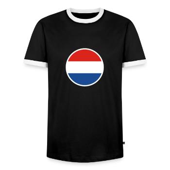 Pays-Bas Drapeau néerlandais néerlandais - T-shirt contrasté Homme - noir/blanc - Devant - AI Model Female 172 light (172cm) & AI Model Male 178 light (178cm)