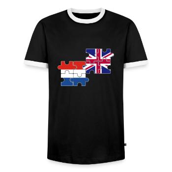 Pays-Bas Drapeau du Royaume-Uni Néerlandais britannique - T-shirt contrasté Homme - noir/blanc - Devant - AI Model Female 172 light (172cm) & AI Model Male 178 light (178cm)
