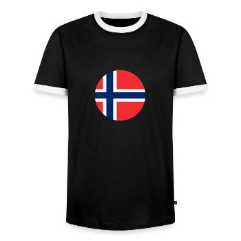 Norwegen Norwegische Flagge Norweger - Männer Kontrast-T-Shirt - Schwarz/Weiß - Vorne - AI Model Female 172 light (172cm) & AI Model Male 178 light (178cm)