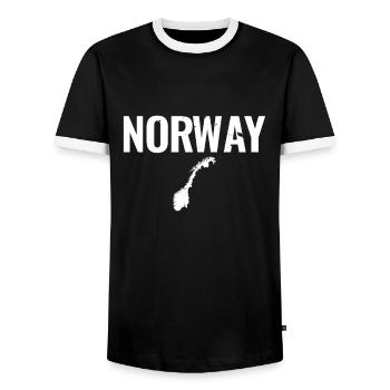 Norvège Vintage Carte Norvège Norvégiens - T-shirt contrasté Homme - noir/blanc - Devant - AI Model Female 172 light (172cm) & AI Model Male 178 light (178cm)