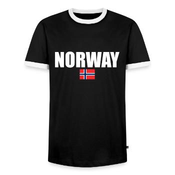 Norvège Norvège Drapeau norvégien Norvégien - T-shirt contrasté Homme - noir/blanc - Devant - AI Model Female 172 light (172cm) & AI Model Male 178 light (178cm)