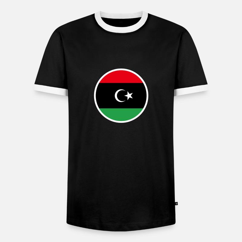 Libya Libyan Flag Libyan - Men's Ringer Shirt - black/white