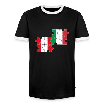 Pérou Italie Drapeau Italiens Péruviens - T-shirt contrasté Homme - noir/blanc - Devant - AI Model Female 172 light (172cm) & AI Model Male 178 light (178cm)