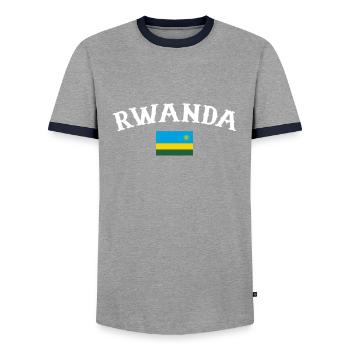 Rwanda Ruandische Flagge Ruandese - Männer Kontrast-T-Shirt - Grau/Navy  - Vorne - AI Model Female 172 light (172cm) & AI Model Male 178 light (178cm)