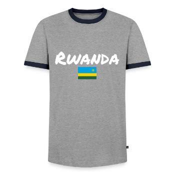 Rwanda Ruandische Flagge Ruandese - Männer Kontrast-T-Shirt - Grau/Navy  - Vorne - AI Model Female 172 light (172cm) & AI Model Male 178 light (178cm)
