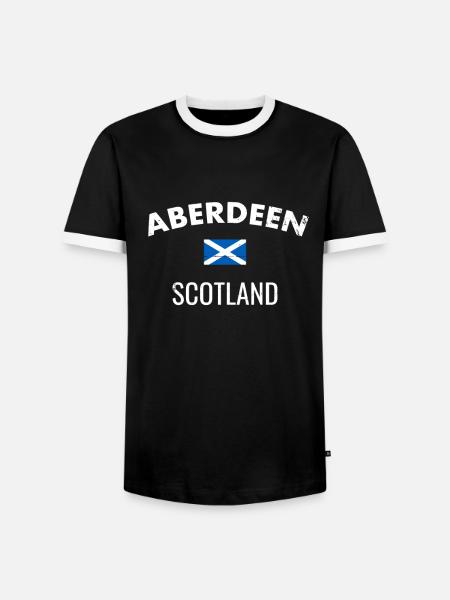 Aberdeen, Écosse, Écosse Ecosse écossaise - T-shirt contrasté Homme - noir/blanc