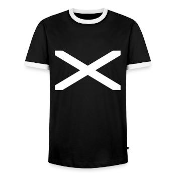 Schottland Schottische Flagge Schotte - Männer Kontrast-T-Shirt - Schwarz/Weiß - Vorne - AI Model Female 172 light (172cm) & AI Model Male 178 light (178cm)
