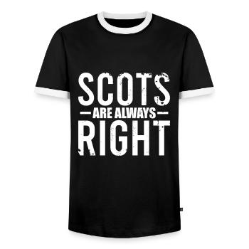 Scots Are Always Right Vintage Schottland - Männer Kontrast-T-Shirt - Schwarz/Weiß - Vorne - AI Model Female 172 light (172cm) & AI Model Male 178 light (178cm)