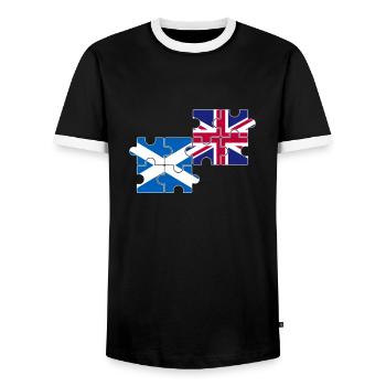 Schottland UK Flagge Britisch Schottisch - Männer Kontrast-T-Shirt - Schwarz/Weiß - Vorne - AI Model Female 172 light (172cm) & AI Model Male 178 light (178cm)