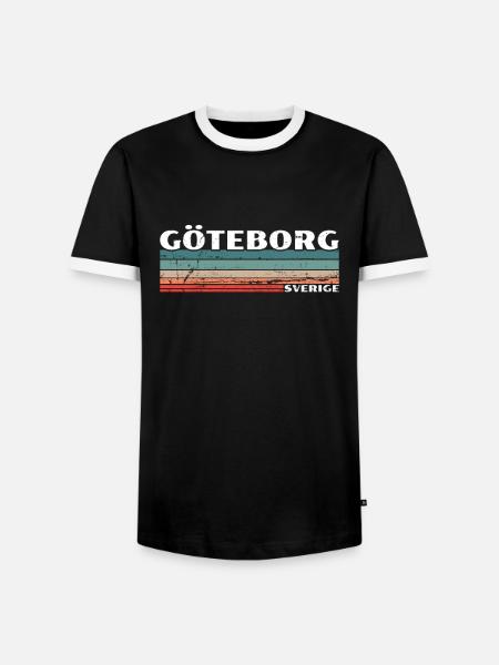 Gothenburg Sverige Vintage Sweden Retro Swede - Men's Ringer Shirt - black/white