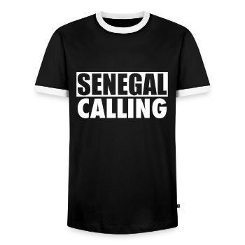 Sénégal Appel Sénégal Sénégal - T-shirt contrasté Homme - noir/blanc - Devant - AI Model Female 172 light (172cm) & AI Model Male 178 light (178cm)
