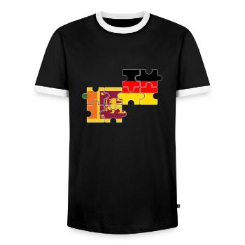 Sri Lanka Allemagne Drapeau Allemand Sri Lankais - T-shirt contrasté Homme - noir/blanc - Devant - AI Model Female 172 light (172cm) & AI Model Male 178 light (178cm)