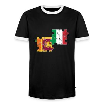 Sri Lanka Italy Vintage Flag Sri Lankan - Men's Ringer Shirt - black/white - Front - AI Model Female 172 light (172cm) & AI Model Male 178 light (178cm)