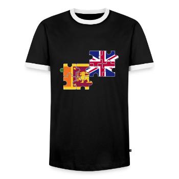 Sri Lanka Drapeau du Royaume-Uni Britannique Sri Lankais - T-shirt contrasté Homme - noir/blanc - Devant - AI Model Female 172 light (172cm) & AI Model Male 178 light (178cm)