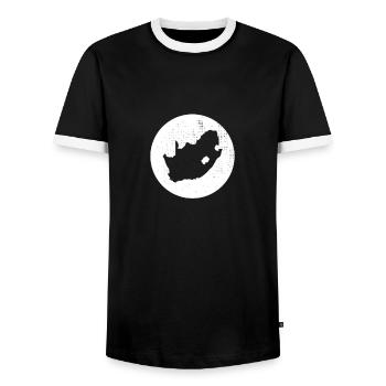 South Africa Map South Africa South African - Men's Ringer Shirt - black/white - Front - AI Model Female 172 light (172cm) & AI Model Male 178 light (178cm)