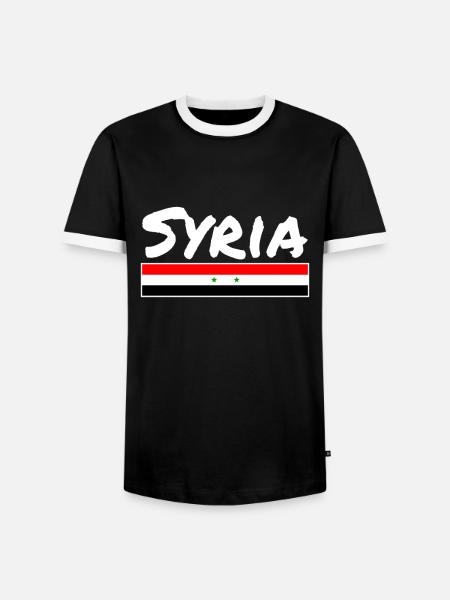 Syrie Syrie Drapeau syrien Syrie - T-shirt contrasté Homme - noir/blanc