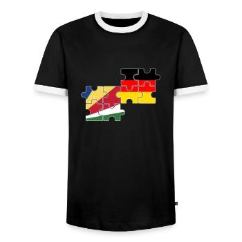 Seychellen Deutschland Flagge Deutsch Seycheller - Männer Kontrast-T-Shirt - Schwarz/Weiß - Vorne - AI Model Female 172 light (172cm) & AI Model Male 178 light (178cm)