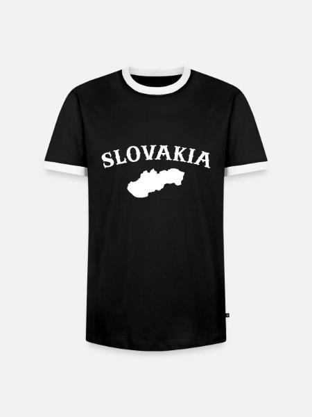 Slovakia Slovak Map Slovak - Men's Ringer Shirt - black/white