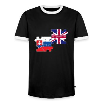 Slowakei UK Flagge Britisch Slowakisch - Männer Kontrast-T-Shirt - Schwarz/Weiß - Vorne - AI Model Female 172 light (172cm) & AI Model Male 178 light (178cm)