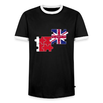 Dubai UK Flag British Dubai - Men's Ringer Shirt - black/white - Front - AI Model Female 172 light (172cm) & AI Model Male 178 light (178cm)