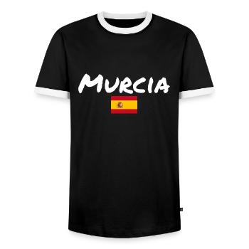 Murcia Spanien Spanische Flagge Spanier - Männer Kontrast-T-Shirt - Schwarz/Weiß - Vorne - AI Model Female 172 light (172cm) & AI Model Male 178 light (178cm)