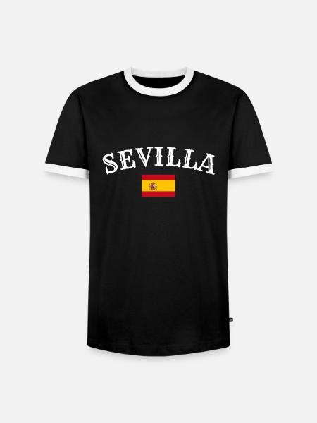 Seville, Spain, Spanish flag, Spaniards - Men's Ringer Shirt - black/white