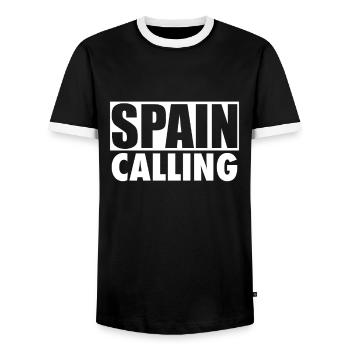 Spain Calling Spanien Spanische Spanier - Männer Kontrast-T-Shirt - Schwarz/Weiß - Vorne - AI Model Female 172 light (172cm) & AI Model Male 178 light (178cm)