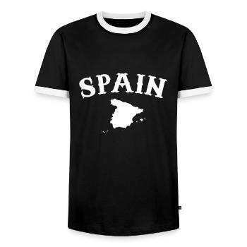 Spain Spain Map Spanish Spaniards - Men's Ringer Shirt - black/white - Front - AI Model Female 172 light (172cm) & AI Model Male 178 light (178cm)