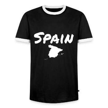 Spain Spanien Karte Spanische Spanier - Männer Kontrast-T-Shirt - Schwarz/Weiß - Vorne - AI Model Female 172 light (172cm) & AI Model Male 178 light (178cm)