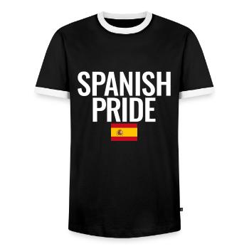Fierté espagnole Espagne Drapeau espagnol Espagnols - T-shirt contrasté Homme - noir/blanc - Devant - AI Model Female 172 light (172cm) & AI Model Male 178 light (178cm)