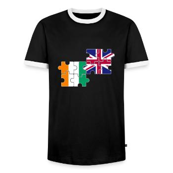 Côte d’Ivoire Drapeau du Royaume-Uni Ivoirien britannique - T-shirt contrasté Homme - noir/blanc - Devant - AI Model Female 172 light (172cm) & AI Model Male 178 light (178cm)