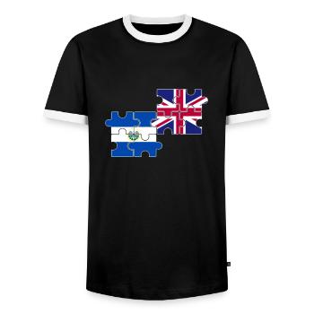 El Salvador UK Flag British Salvadoran - T-shirt contrasté Homme - noir/blanc - Devant - AI Model Female 172 light (172cm) & AI Model Male 178 light (178cm)
