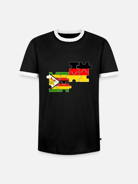 Zimbabwe Germany Flag German Zimbabwean - Men's Ringer Shirt - black/white