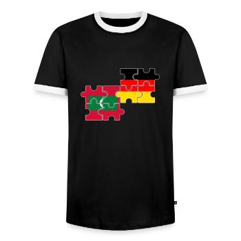 Maldives Allemagne Drapeau Allemand Maldivien - T-shirt contrasté Homme - noir/blanc - Devant - AI Model Female 172 light (172cm) & AI Model Male 178 light (178cm)