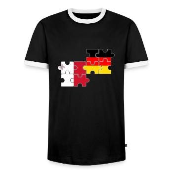 Malte Allemagne Drapeau Allemand Maltais - T-shirt contrasté Homme - noir/blanc - Devant - AI Model Female 172 light (172cm) & AI Model Male 178 light (178cm)