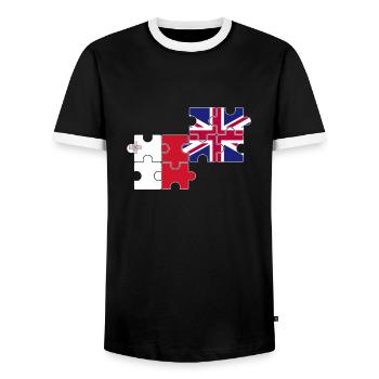 Malta UK Flag British Maltese - Men's Ringer Shirt - black/white - Front - AI Model Female 172 light (172cm) & AI Model Male 178 light (178cm)