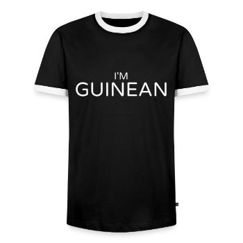 Je suis Guinée - T-shirt contrasté Homme - noir/blanc - Devant - AI Model Female 172 light (172cm) & AI Model Male 178 light (178cm)