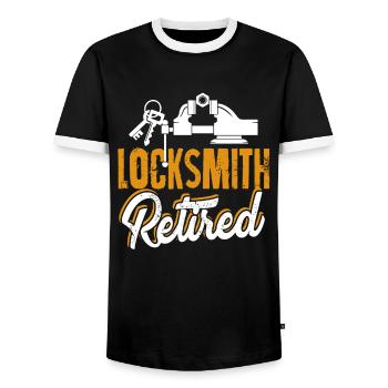 Locksmith Retired Locksmith - Men's Ringer Shirt - black/white - Front - AI Model Female 172 light (172cm) & AI Model Male 178 light (178cm)