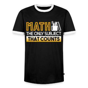 Math Teacher Math The Only Subject That Counts - Men's Ringer Shirt - black/white - Front - AI Model Female 172 light (172cm) & AI Model Male 178 light (178cm)