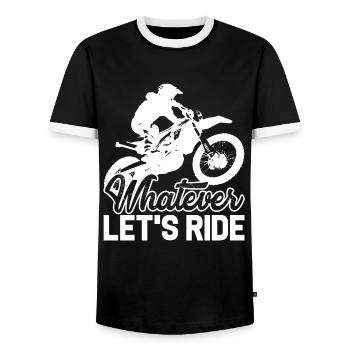 Motocross Let's Ride Motocross - Men's Ringer Shirt - black/white - Front - AI Model Female 172 light (172cm) & AI Model Male 178 light (178cm)