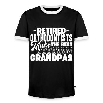 Orthodontist Retired Orthodontist Grandpa - Men's Ringer Shirt - black/white - Front - AI Model Female 172 light (172cm) & AI Model Male 178 light (178cm)