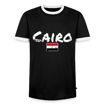 Le Caire Vintage Egypte Egypte Egypte Drapeau Egyptien Egyptien - T-shirt contrasté Homme - noir/blanc - Devant - AI Model Female 172 light (172cm) & AI Model Male 178 light (178cm)