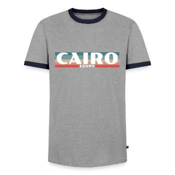 Le Caire Rétro Égypte Égypte Égypte Egypte Egyptienne Egypte - T-shirt contrasté Homme - gris/marine  - Devant - AI Model Female 172 light (172cm) & AI Model Male 178 light (178cm)