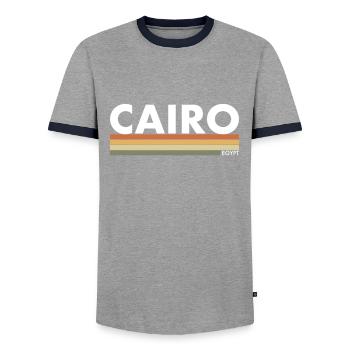 Le Caire Rétro Égypte Égypte Égypte Egypte Egyptienne Egypte - T-shirt contrasté Homme - gris/marine  - Devant - AI Model Female 172 light (172cm) & AI Model Male 178 light (178cm)