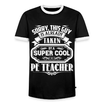 PE Teacher Taken By A Super Cool PE Teacher - Men's Ringer Shirt - black/white - Front - AI Model Female 172 light (172cm) & AI Model Male 178 light (178cm)