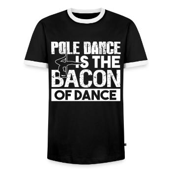 Pole Dance Pole Dance Is The Bacon Of Dance - Men's Ringer Shirt - black/white - Front - AI Model Female 172 light (172cm) & AI Model Male 178 light (178cm)