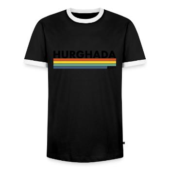 Hurghada Retro Egypt Egypt Egyptian Egyptian - Men's Ringer Shirt - black/white - Front - AI Model Female 172 light (172cm) & AI Model Male 178 light (178cm)